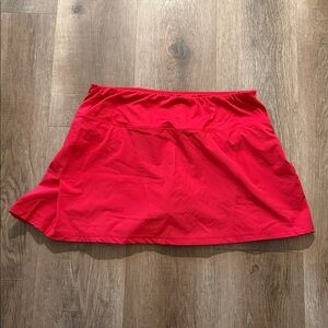 Bolle Tennis Skirt L Large Red Back Pleated Skort Built in Shorts